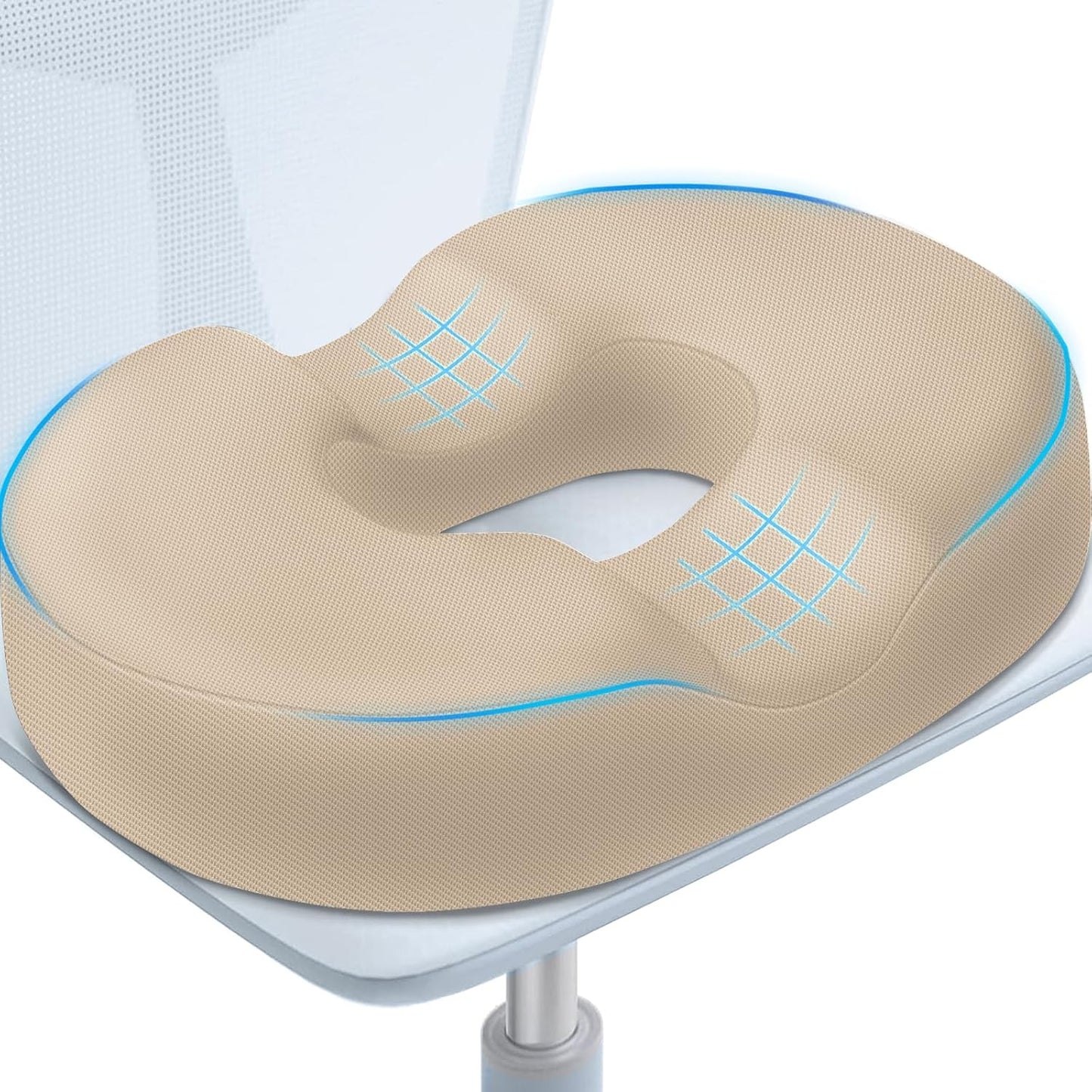 BlissTrends Donut Pillow Seat Cushion,Donut Chair Cushions for Postpartum Pregnancy & Hemorrhoids,Tailbone Pain Relief Cushion,Memory Foam Lifting Cushions for Office&Home Chairs (Black)