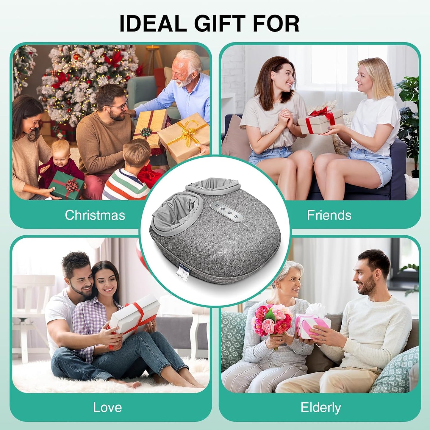 Medcursor Foot Massager with Heat - Shiatsu Feet Massage Machine Delivers Relief for Tired Muscles & Plantar, Deep Kneading Therapy, Multi-Level Settings for Home, Office Use, Size up to 13"