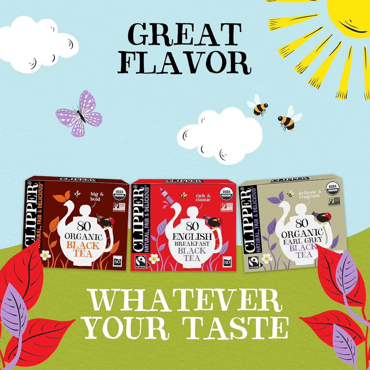 Clipper Tea, Organic English Breakfast Tea, 80 Tea Bags