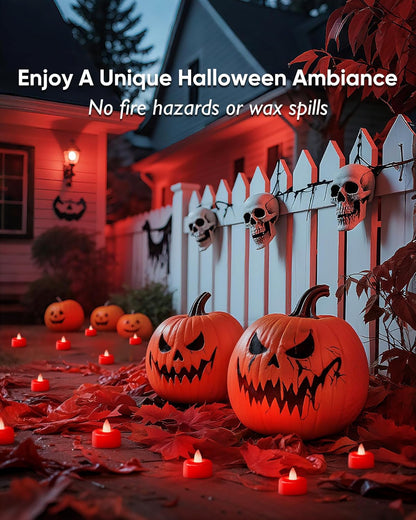 Amagic 12/24/50/100/150Pack Flameless LED Tea Lights Candles Battery Operated, Electric Fake Tealight Candles for Votive, Halloween, Christmas, Home Decor, Wedding, Table Decor (12Pack)