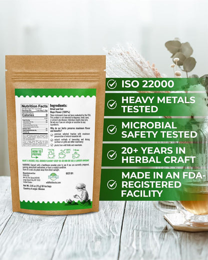 50 Bags Hop Tea Hops Herb Dried Hops Flowers Herbal Tea (Humulus Lupulus) - 50 Count 1.5g Bags Hoptea Lupulo Entero