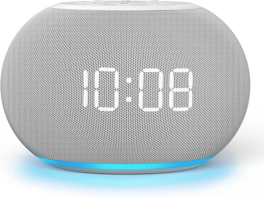 Reacher Auto-Dimmable Sound Machine Alarm Clock with Night Light, 20 Soothing Sounds, LED Digital Display, Sleep Timer, Precise Volume Control, White Noise Soother for Baby, Adults, Bedrooms