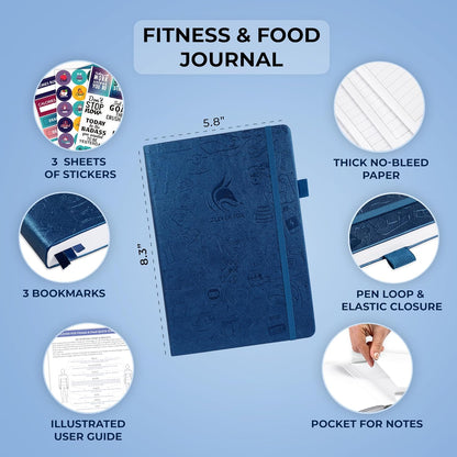 Clever Fox Fitness & Food Journal – Nutrition & Workout Planner for Women & Men – Diet & Gym Exercise Log Book with Calendars, Diet & Training Trackers - Undated, A5 Size, Hardcover (Forest Green)