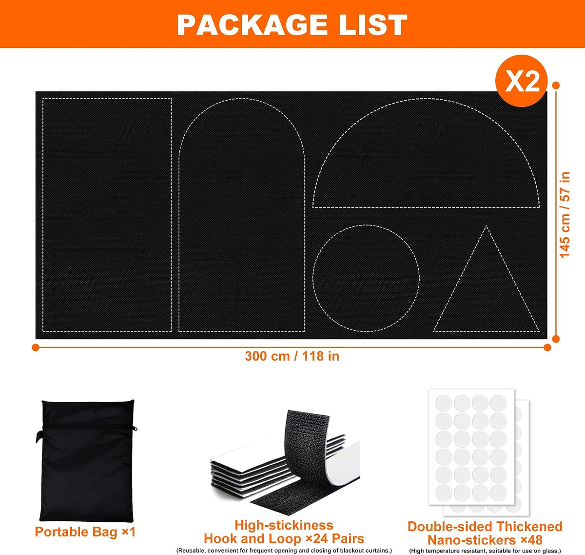 Black Out Window Cover Portable Blacout Curtains for Bedroom Guard Blinds