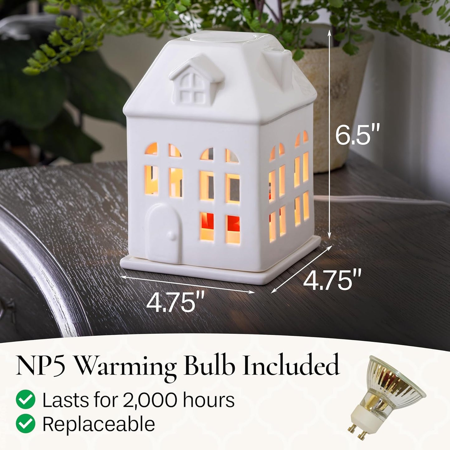 Candle Warmers ETC. Illumination Fragrance Warmer- Light-Up Warmer for Warming Scented Candle Wax Melts and Tarts or to Freshen Room, White Harmony