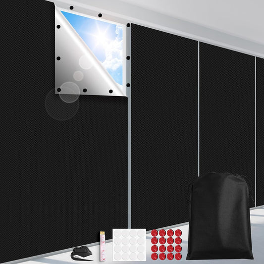 FADOTY 100% Blackout Curtains, 57"x 118" Portable Black Out Window Cover