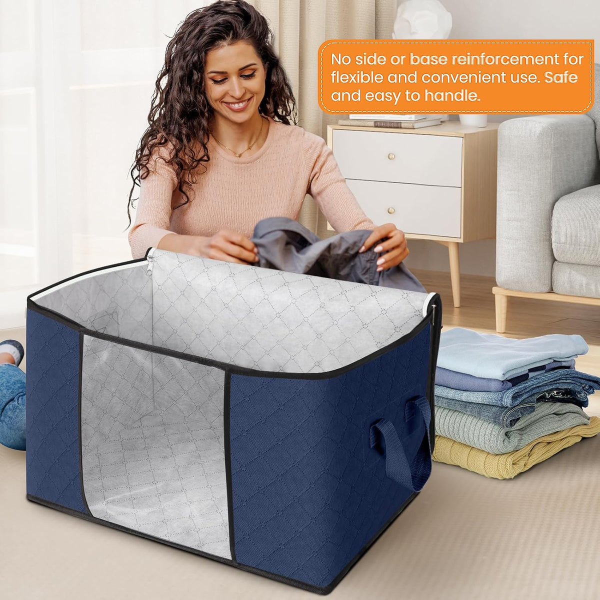 Fab totes Storage Bags for Clothes Blanket Storage Bins with Lids