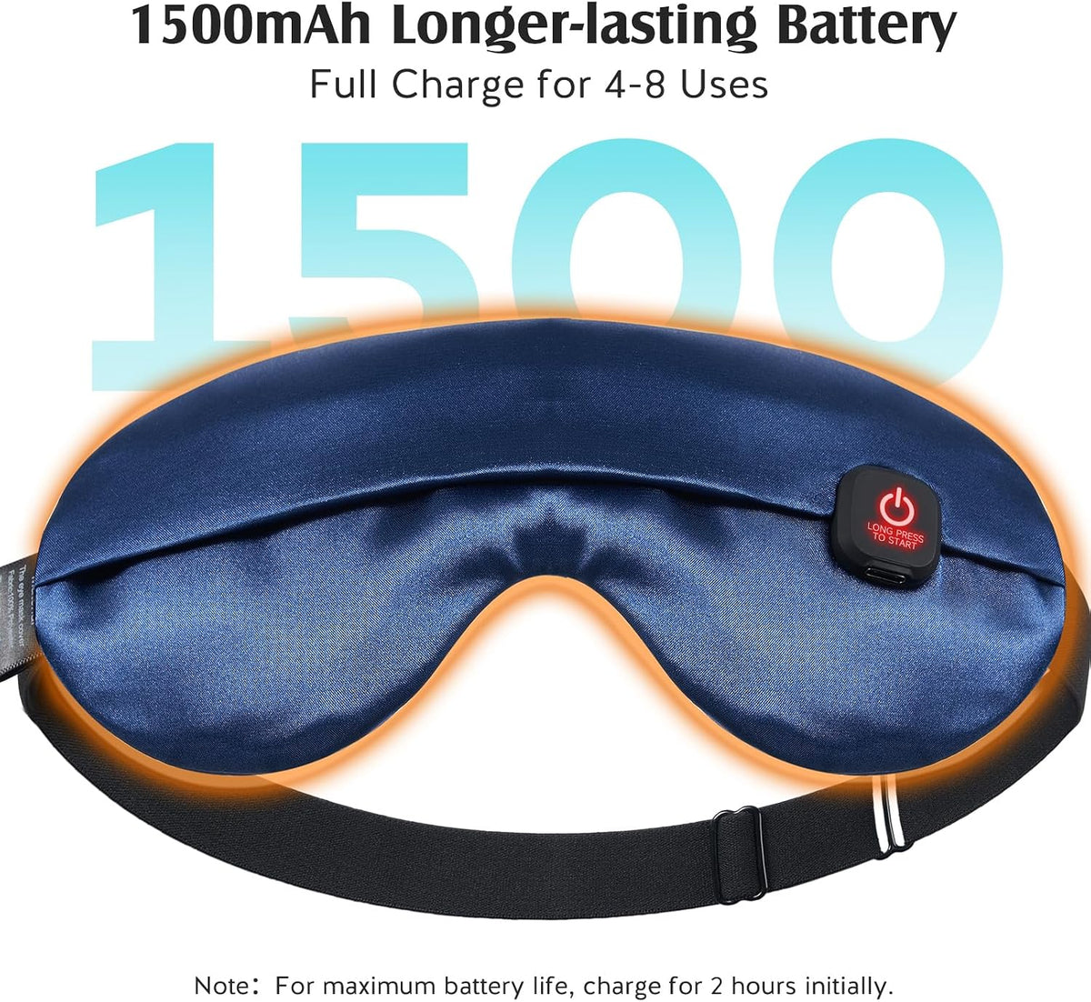 YFONG Cordless Heated Eye Mask for Dry Eyes, Warm Eye Compress, Blue