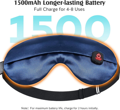 YFONG Cordless Heated Eye Mask for Dry Eyes, Warm Eye Compress, Blue