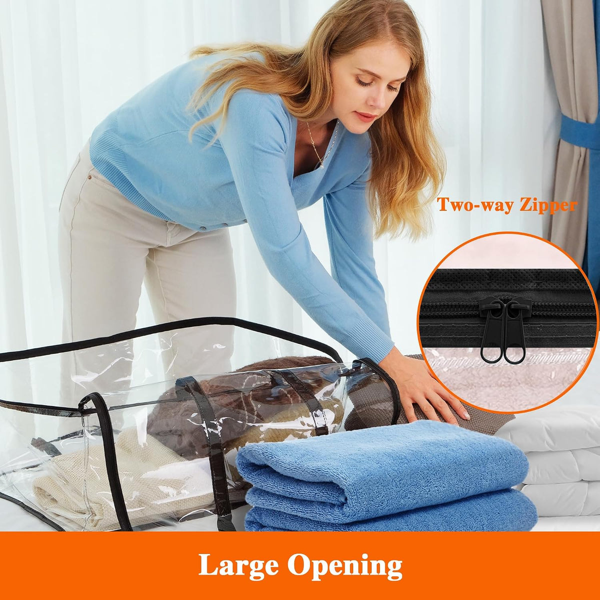 Vieshful Clear Storage Bags for Clothes Blanket Comforter & Bedding