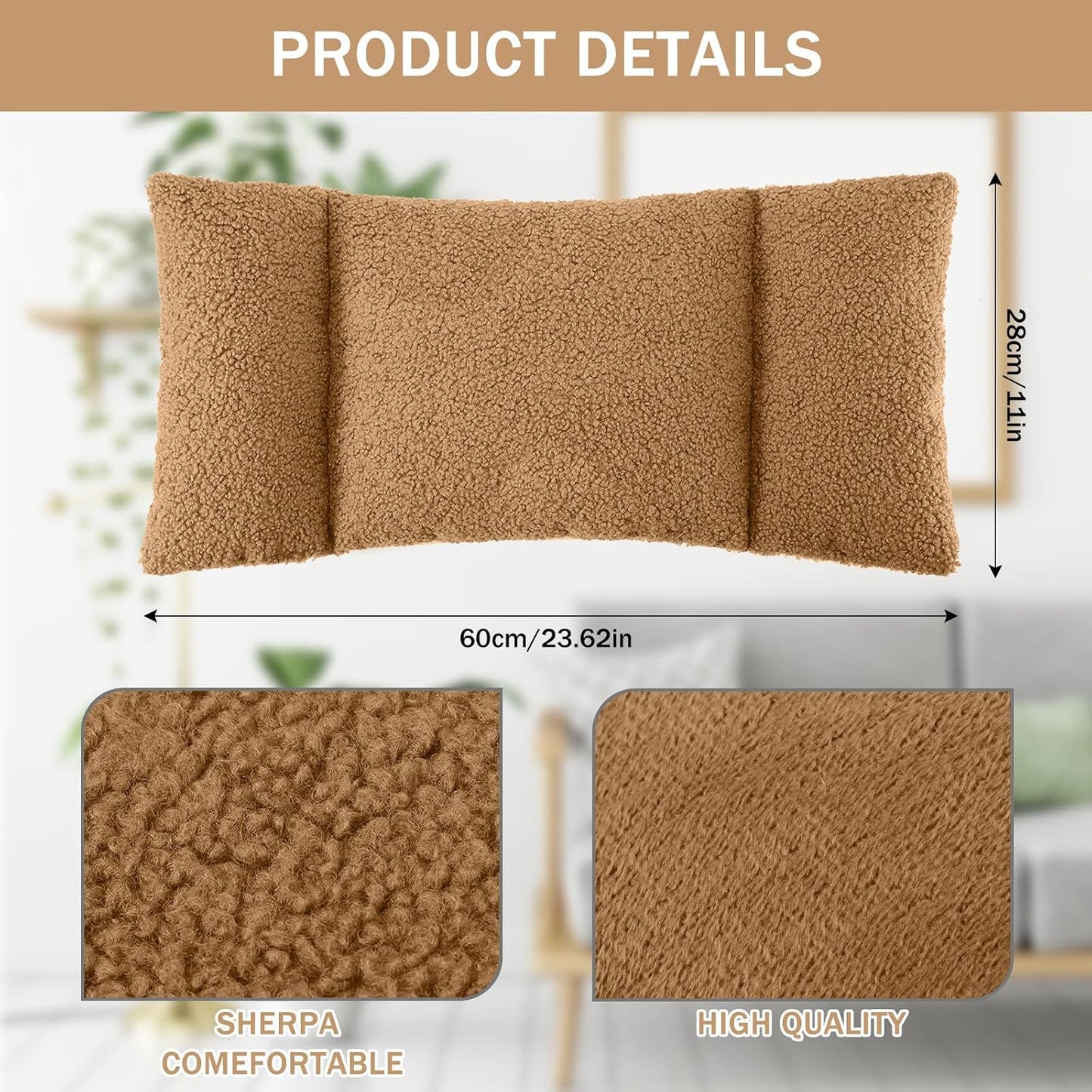 Queekay Fleece Lumbar Support Pillow 3 Section Back Pillow Office Chair for Back Support Comfortable Lumbar Cushion for Car Seat Pain Relief Sofa Rest(Gray)