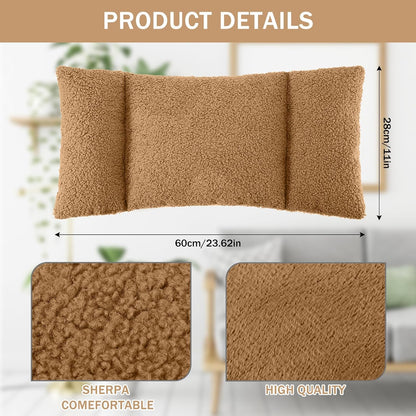 Queekay Fleece Lumbar Support Pillow 3 Section Back Pillow Office Chair for Back Support Comfortable Lumbar Cushion for Car Seat Pain Relief Sofa Rest(Gray)