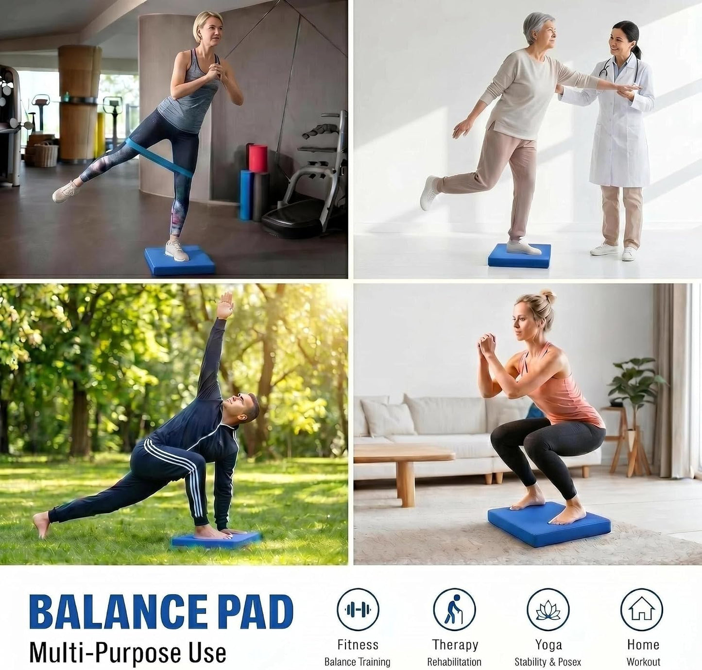 Stability Trainer Pad - Foam Balance Exercise Pad Cushion for Therapy, Yoga, Dancing Balance Training, Pilates,and Fitness