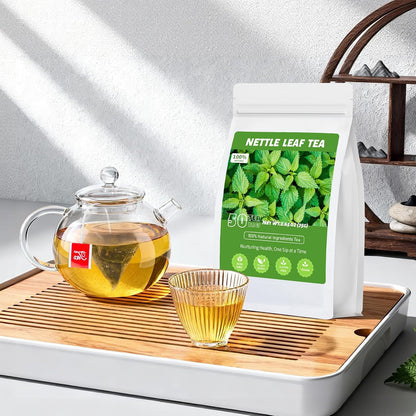 Nettle Leaf Tea, 50 Count, Dried Nettle Leaves, Caffeine-Free Herbal Tea