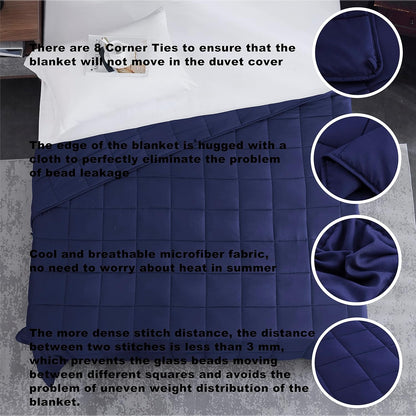L'AGRATY Weighted Lap Pad 7lb: Small Weighted Blanket for Adults - Cooling Portable Travel Blanket for Relaxation Sleeping - Washable All-Season (29" x 24")