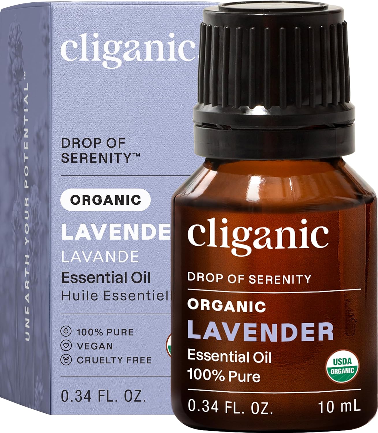 Cliganic Organic Lavender Essential Oil - 100% Pure Natural Undiluted, for Aromatherapy Diffuser | Non-GMO Verified - Colors A