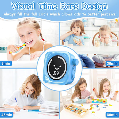 Visual Timer for Kids ADHD, 99-Mins Digital Countdown/Stopwatch Timer, Blue