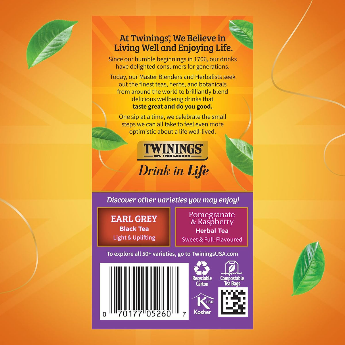 Twinings Blackcurrant Breeze Black Tea Individually Wrapped Bags, 20 Count (Pack of 6), Sweet, Tangy Taste, Caffeinated, Enjoy Hot or Iced, 120 Teabags