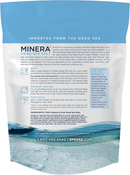 Minera Fine Grain Dead Sea Salt for Bath & Soaking, 100% Pure, 2 lb