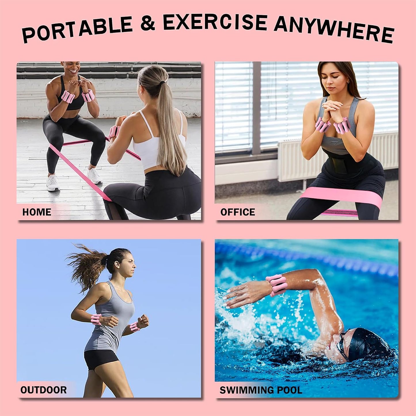 KANGFITER Long and Short Fabric Resistance Bands with Door Anchor, Non-Slip Stretch Booty Bands for Working Out Women & Men, Loop Exercise Elastic Bands for Home Physical Therapy Yoga Pilates