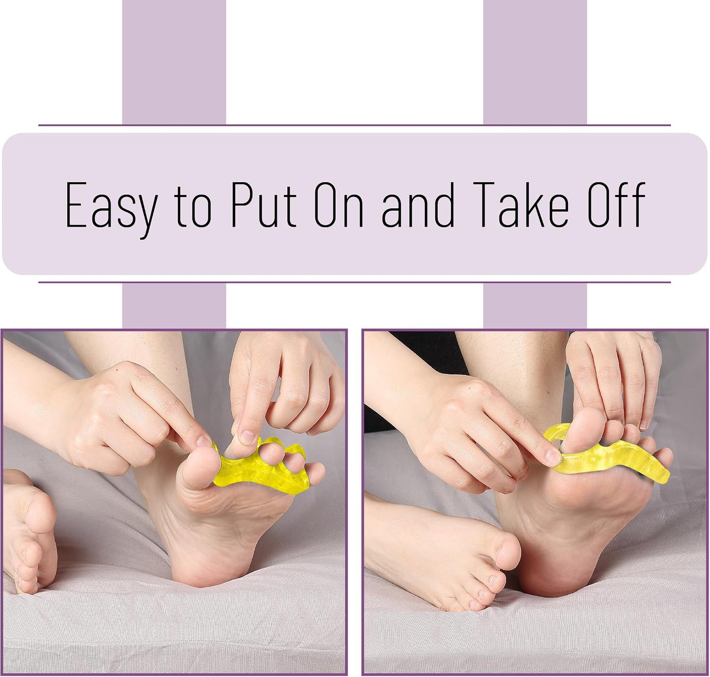 DR. JK- ToePal Gel Toe Separator, 2 Pairs, Toe Spacers, Toe Straightener, Hammer Toe Straightener, Toe Spreader, Toe Stretcher, Toe Corrector for Women and Men, Bunion Corrector