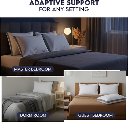 Utopia Bedding Down Alternative Bed Pillows for Sleeping Queen Size (White), Set of 2, Soft & Fluffy Pillow with Cooling, Hotel Quality, Gusseted Pillow for Back, Stomach or Side Sleepers