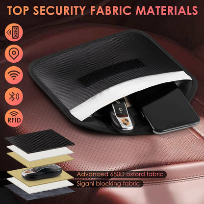 2 Pack Faraday Bags for Phone and Car Keys, Signal Blocking Key Pouch, Anti Theft Car Protection, Cell Phone Keyless Entry Fob Signal Blocking Pouch