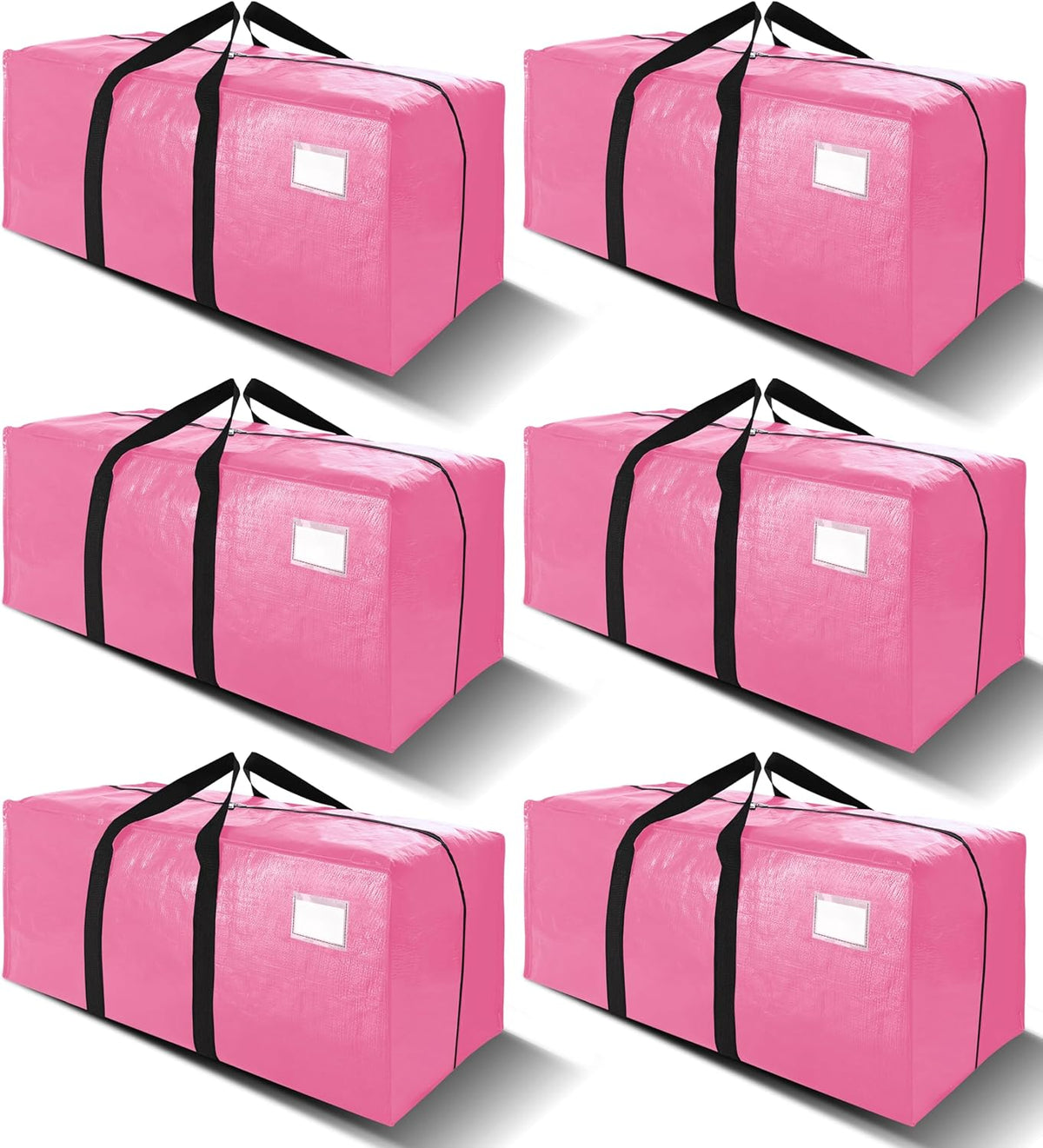 VELVETSURE Heavy Duty Extra Large Moving Bags W/Backpack Straps - Strong Handles & Zippers, Storage Totes For Space Saving, Fold Flat, Alternative to Box and Bin (Set of 6, Multicolor)