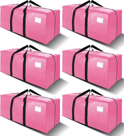 VELVETSURE Heavy Duty Extra Large Moving Bags W/Backpack Straps - Strong Handles & Zippers, Storage Totes For Space Saving, Fold Flat, Alternative to Box and Bin (Set of 6, Multicolor)