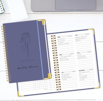 Undated Weekly Planner With Habit Tracker & To Do List 5.7 x 8.0 inch | Avoid Unfocused Busywork,Productivity Organizer,No-Bleed Thick Pages,Portable Size,Lay-Flat Spiral for Hands Free