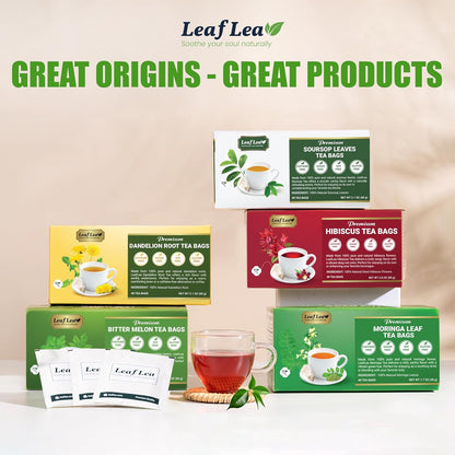 LeafLea Soursop Leaf Tea Bags, From Soursop Graviola Leaves, 240 Count