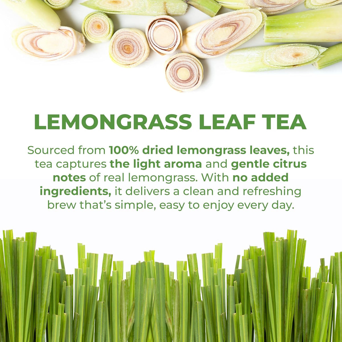 LeafLea Premium Lemongrass Herbal Tea Bags, Digestion Support, 80 Count