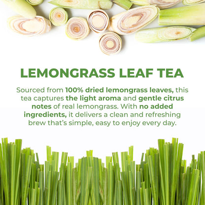 LeafLea Premium Lemongrass Herbal Tea Bags, Digestion Support, 80 Count