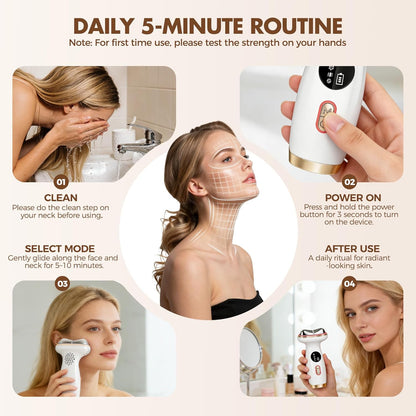 Red Light Therapy for Face, Electric Gua Sha Facial Massager, Microcurrent Facial Device for Tightening & Lifting, Warm Compress for Better Skincare Absorption & Cold Compress for Depuffing