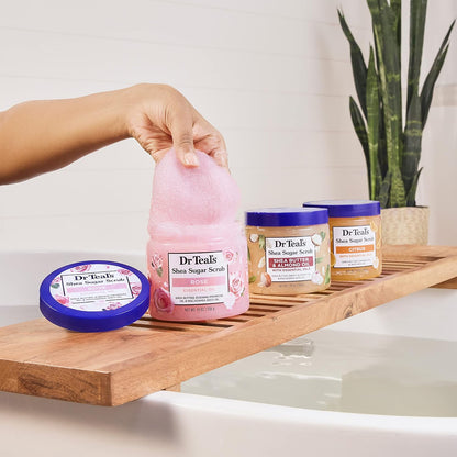 Dr Teal's Shea Sugar Sleep Scrub, with Melatonin, Lavender, & Essential Oils, 19oz (Pack of 3)