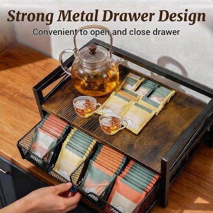 NANXITU Tea Holder Organizer,Wood Tea Box Organizer Storage Box
