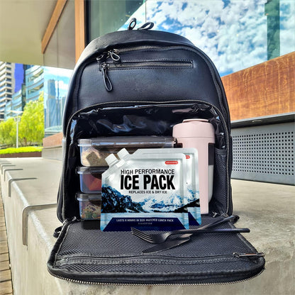 Reusable Ice Packs for Cooler Bag & Large Lunch Box, Long Lasting Gel Freezer Pack for Backpack, Heavy Duty Cold Packs for Camping, Travel, 3 Pack (9.8"x9.8")