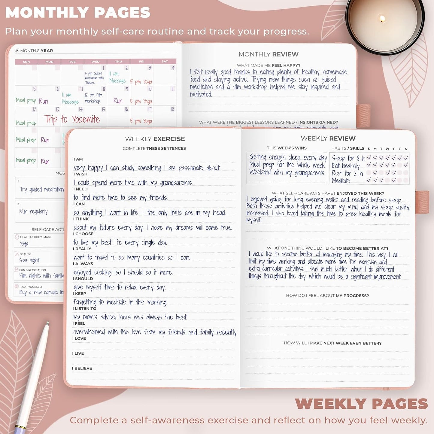 Clever Fox Self-Care Journal – Daily Reflection Notebook – Mental Health & Personal Development Planner, Meditation & Mood Log, A5 (Aquamarine)