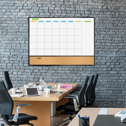 JILoffice Magnetic Dry Erase Calendar Whiteboard, 24" x 18" Monthly Board