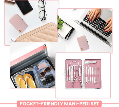 Utopia Care Nail Clippers Professional Nail Kit or Manicure Kit for Women and Men, Stocking Stuffers or Groomsmen Gifts Pedicure Set for Fingernail, Toenail Clippers with Travel Case