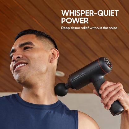 Sharper Image PowerBoost Max Massage Gun [2026 Version] Anti-Stall Deep Tissue Percussion Massager| 7 Speeds| Workout Muscle Recovery| Pain Relief| Back & Shoulder Massage Tool| Gifts for Men Women