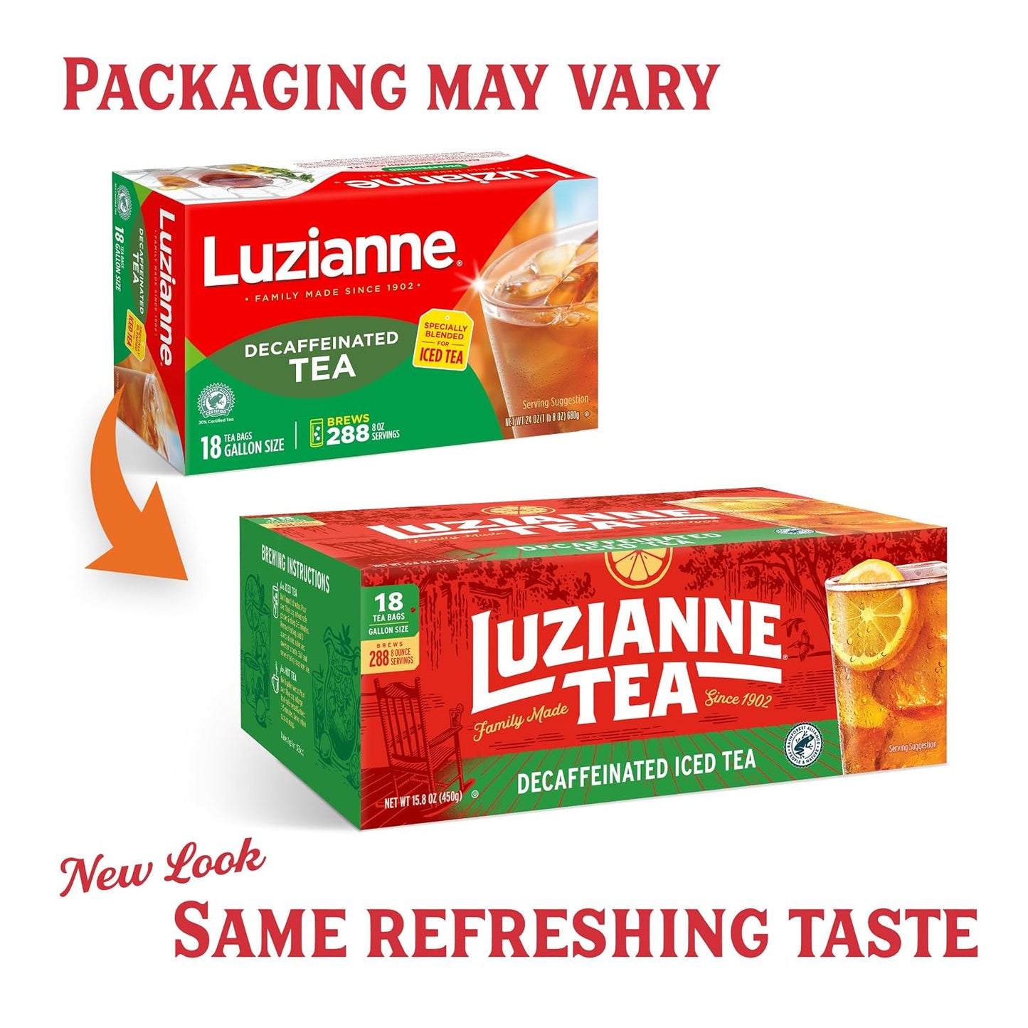 Luzianne Unsweetened Hibiscus Iced Tea Bags, Family Size, 22ct Box (Pack of 6)