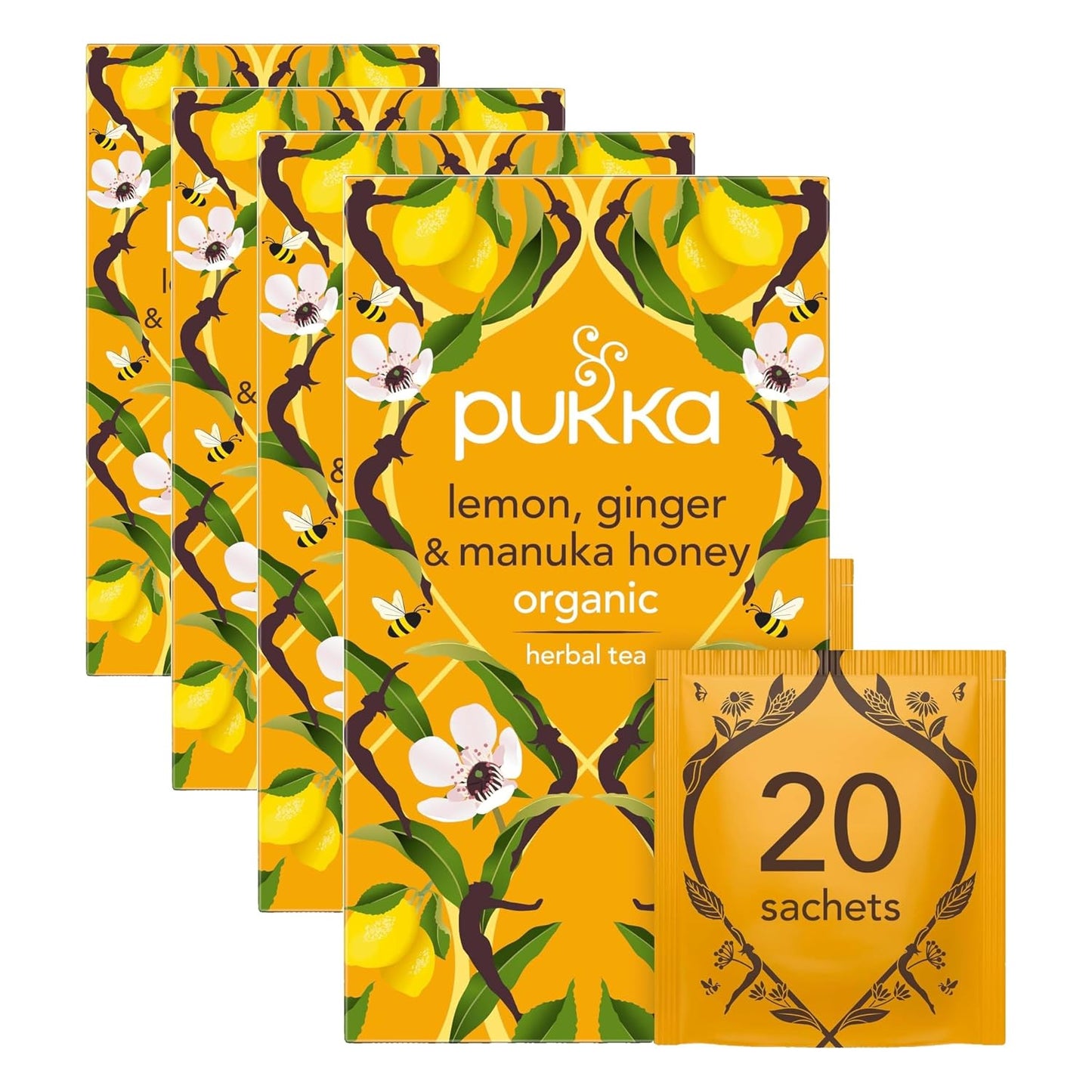 Pukka, Tea Lemon Ginger Manuka Honey Organic, 20 Count