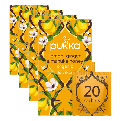 Pukka, Tea Lemon Ginger Manuka Honey Organic, 20 Count