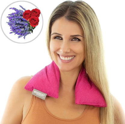 Bed Buddy Heated Aromatherapy Neck Wrap, Lavender Scented - Microwavable Hot & Cold Therapy for Sore Muscles, Stress Relief, and Relaxation - Soft Plush Fabric with Lavender