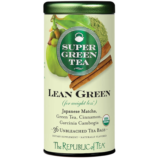 The Republic of Tea SuperGreen Organic Lean Green Tea, 36 Count