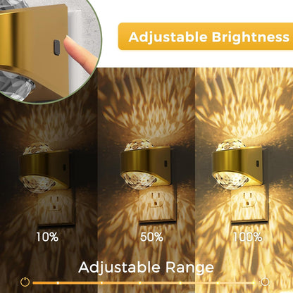 L LOHAS LED Night Light,Projector Night Light with Dusk to Dawn Sensor,3000K Soft White, Brightness Adjustable,Plug in Nightlight for Bathroom,Bedroom,Hallway,Party,Home Decor