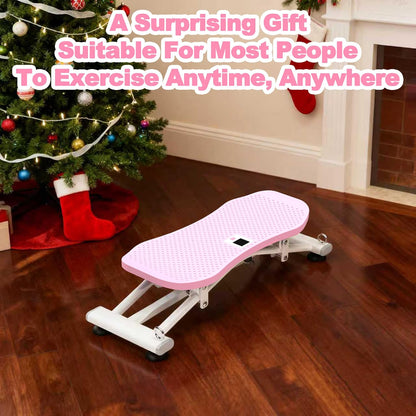 KINMAC 2-in-1 Rocking Stepper with Resistance Bands, Portable Balance Board for Exercise at Home, Quiet Mini Stair Stepper with LCD Monitor, Ski Trainer for Workout Home Gym