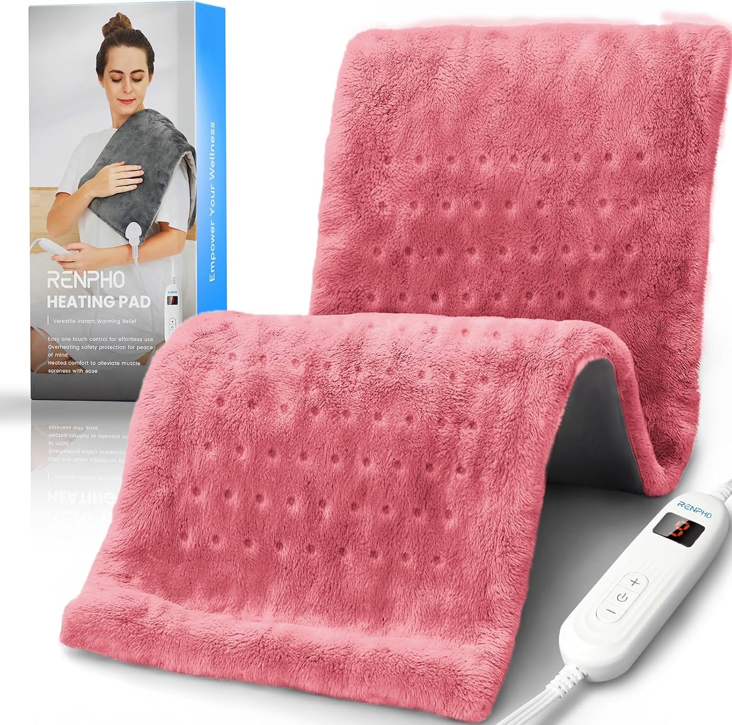 RENPHO Electric Heating Pad for Back with 10 Heat Levels