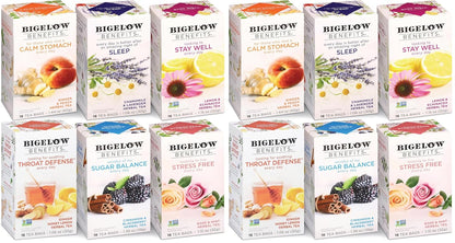 Bigelow Benefits Sleep Chamomile Lavender Herbal Tea, Caffeine Free, 18 Count (Pack of 6), 108 Total Tea Bags